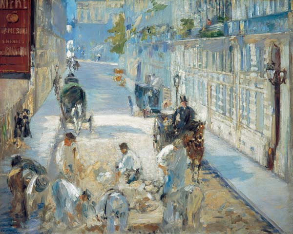 The Rue Mosnier with road workers de Edouard Manet