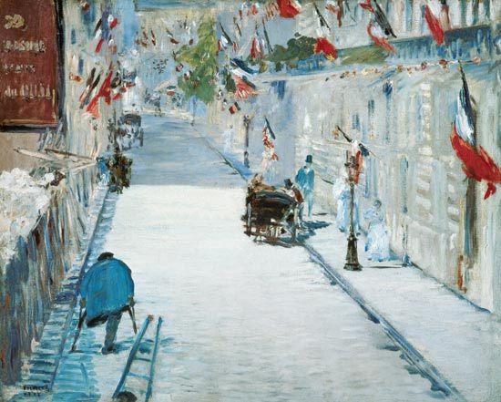 Calle Mosnier con banderas de Edouard Manet