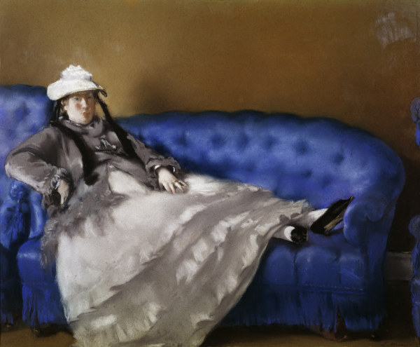 E.Manet, Madame Manet auf blauem Sofa de Edouard Manet