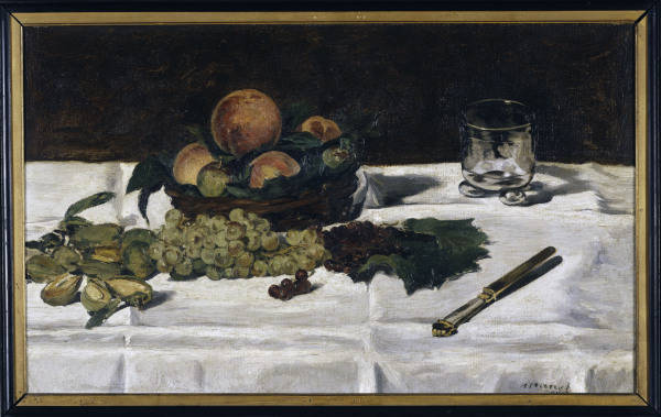 Manet/Still-life: fruit on a table/1864 de Edouard Manet
