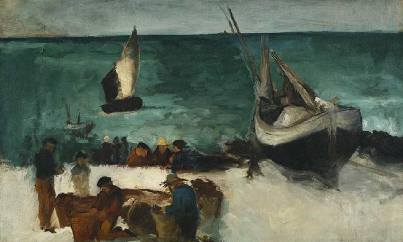 Fischer bei ihren Booten de Edouard Manet