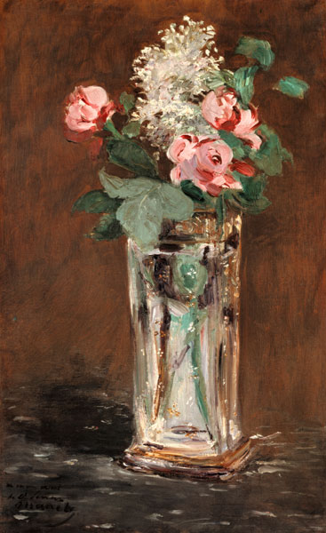Flowers in a crystal vase de Edouard Manet