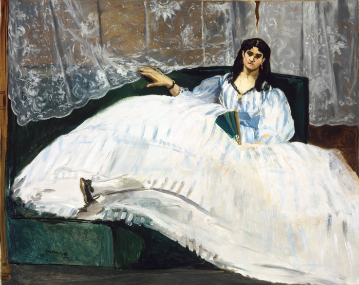 Woman with a Fan de Edouard Manet