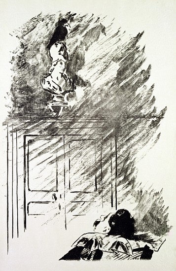 Illustration for ''The Raven'', Edgar Allen Poe de Edouard Manet