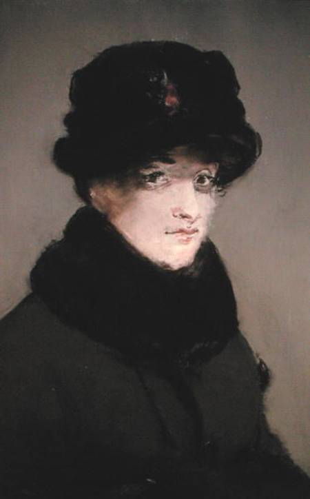 Mery Laurent (1849-1900) Wearing a Fur-Collared Cardigan de Edouard Manet