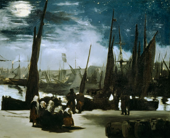 Moonlight on Boulogne Harbour de Edouard Manet