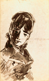 Female studies head de Edouard Manet