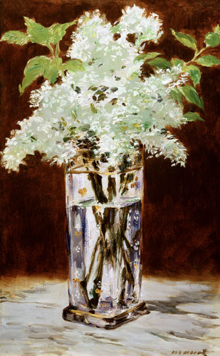 White Lilac in a Crystal Vase de Edouard Manet
