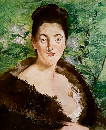Woman in a fur coat (pastel) de Edouard Manet