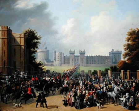 The Arrival of Louis-Philippe (1773-1850) at Windsor Castle, 8th October 1844 de Edouard Pingret