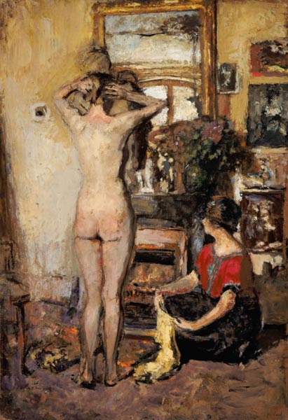 Woman act in front of mirror de Edouard Vuillard