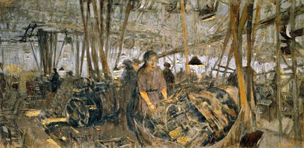 Interior of a Munitions Factory: The Forge, 1916-17 (tempera on canvas)  de Edouard Vuillard