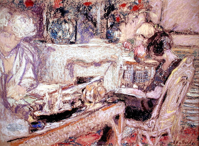 Interior - Mme Hessel at her Home, c.1930 (pastel on paper)  de Edouard Vuillard