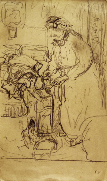 Madame Vuillard devant un poele a de Edouard Vuillard