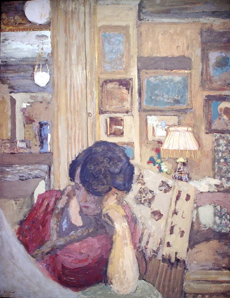 Mme Hessel seated in front of a glassed armoire, 1906 (oil on canvas)  de Edouard Vuillard