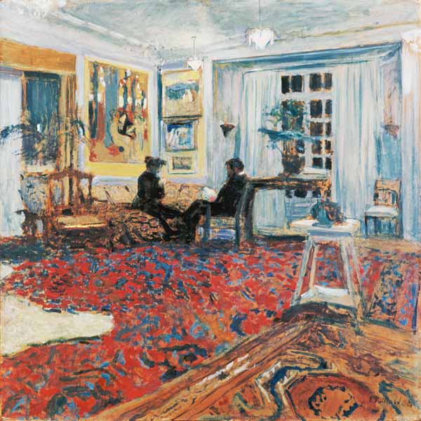 Chat in the drawing-room (Monsieur and madam Arthu de Edouard Vuillard