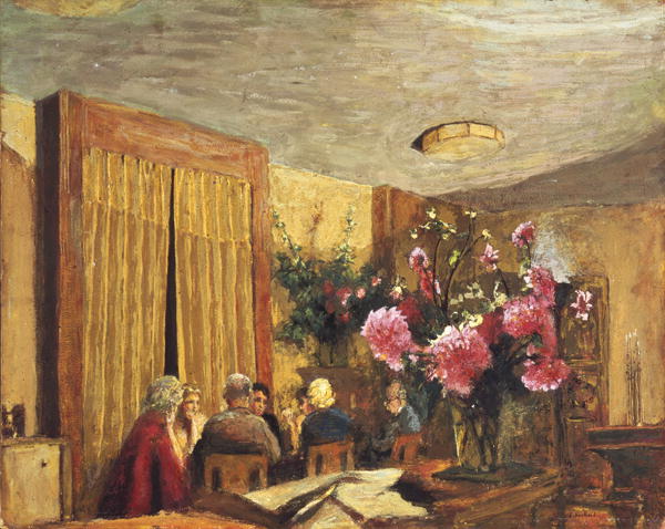 The Card Party, c.1923 (distemper on panel)  de Edouard Vuillard