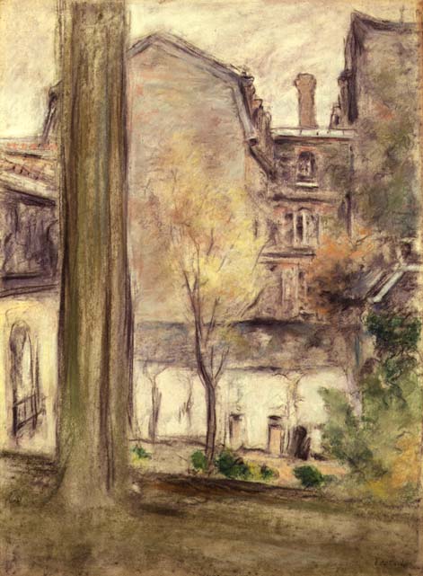 View of the Courtyard, c.1900 (pastel on paper)  de Edouard Vuillard
