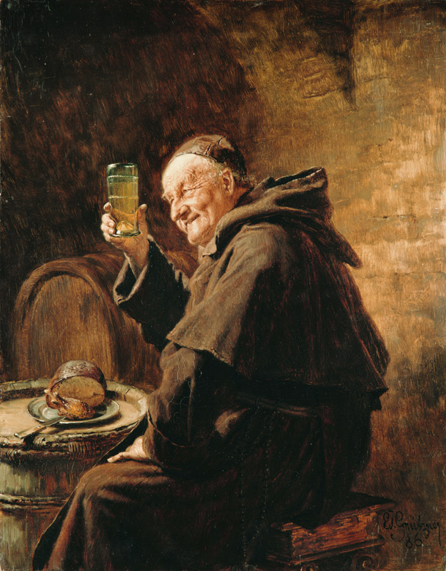 Mönch bei der Weinprobe. de Eduard Grützner