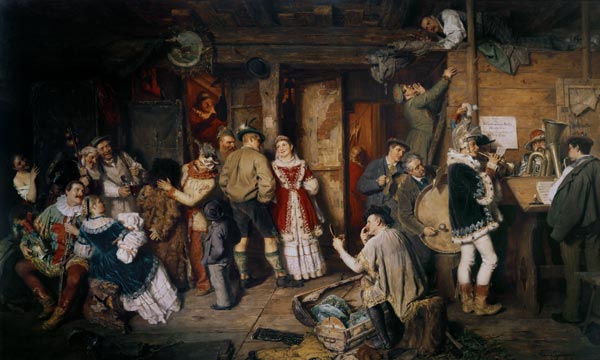 Peasant theatre in book/Tyrol de Eduard Grützner