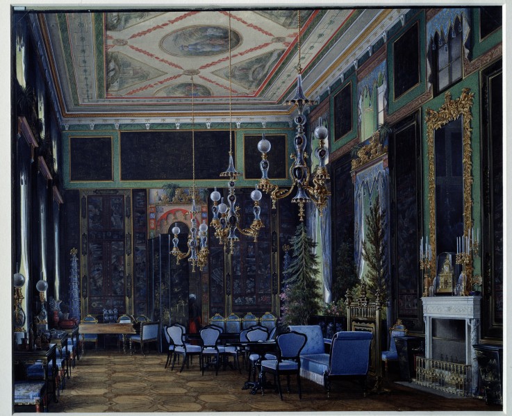The Chinese room of the Great Palace in Tsarskoye Selo de Eduard Hau