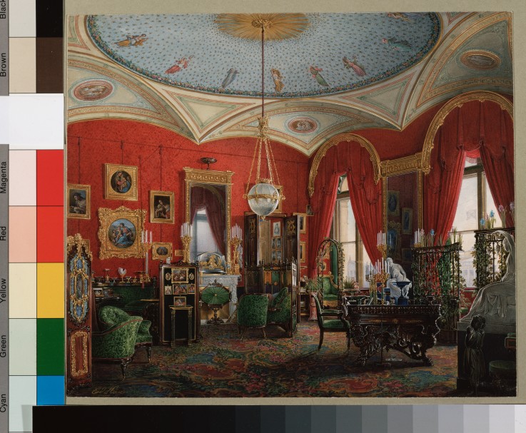 The Study of Empress Alexandra Fyodorovna in the Winter Palace de Eduard Hau
