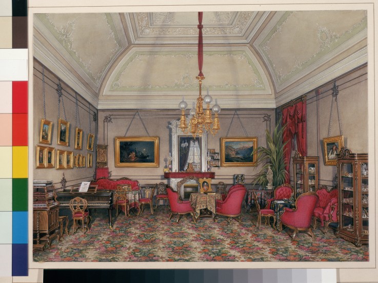 Interiors of the Winter Palace. The Fifth Reserved Apartment. The Drawing-Room of Grand Princess Mar de Eduard Hau