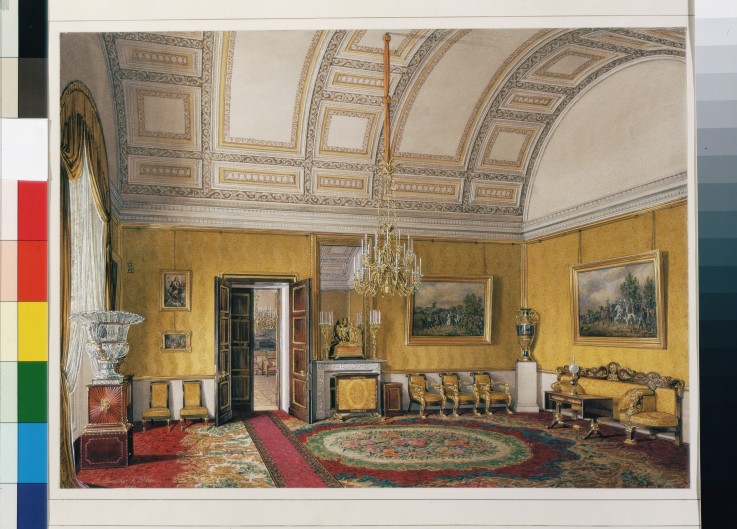 Interiors of the Winter Palace. The First Reserved Apartment. The Yellow Salon of Grand Princess Mar de Eduard Hau