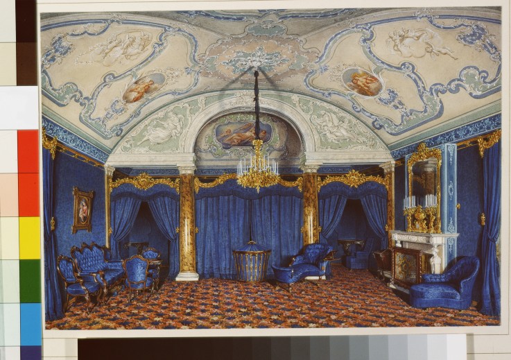 Interiors of the Winter Palace. The Fourth Reserved Apartment. A Bedroom de Eduard Hau