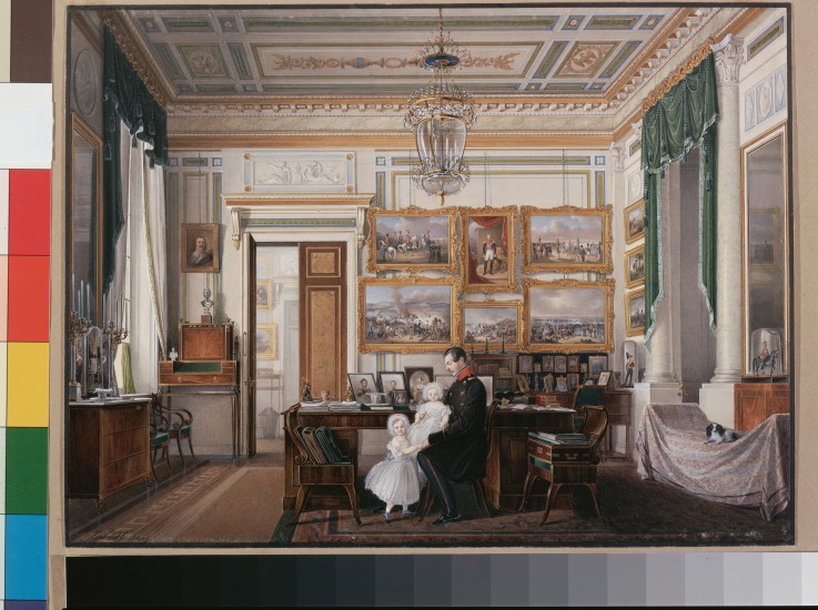 Interiors of the Winter Palace. The Study of Emperor Alexander II de Eduard Hau