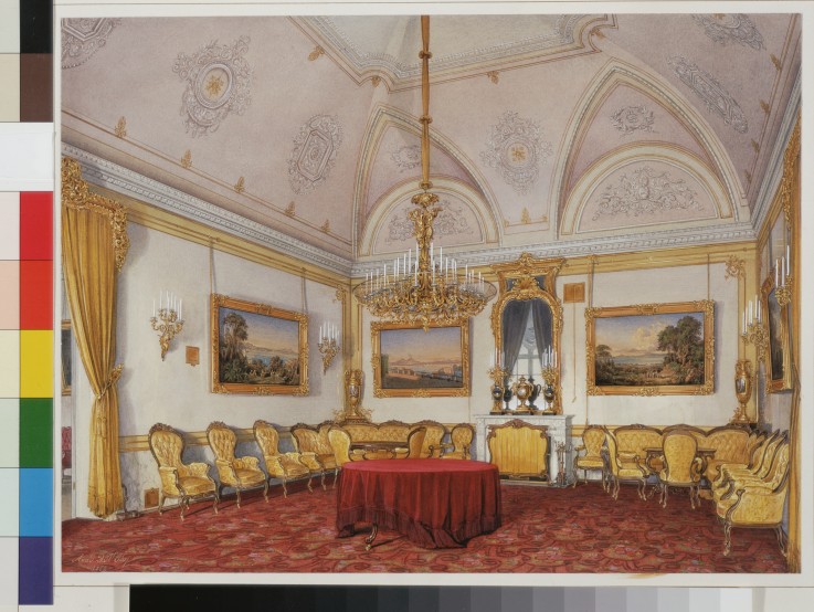 Interiors of the Winter Palace. The Third Reserved Apartment. The Drawing Room de Eduard Hau