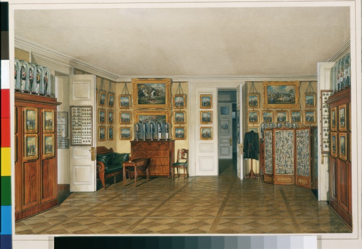 Interiors of the Winter Palace. The Valet Room of Emperor Alexander II de Eduard Hau