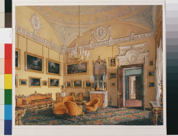 Interiors of the Winter Palace. The First Reserved Apartment. The Drawing-Room of Duke Maximilian Le de Eduard Hau