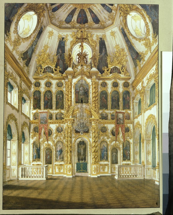 Interior in the Palace Chapel of the  Main Gatchina palace de Eduard Hau