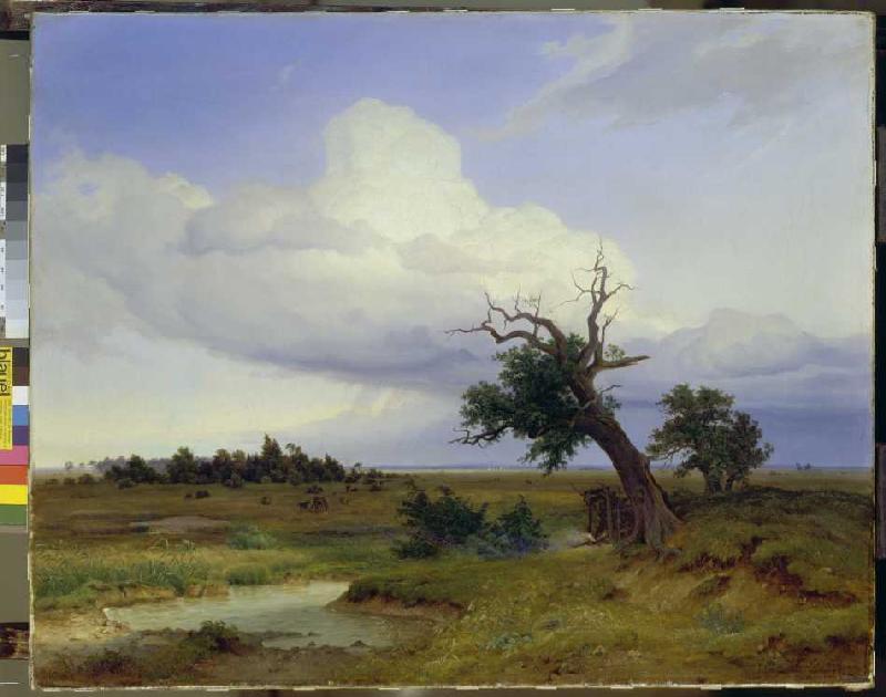 Landscape with dying oak de Eduard Schleich d.Ä.