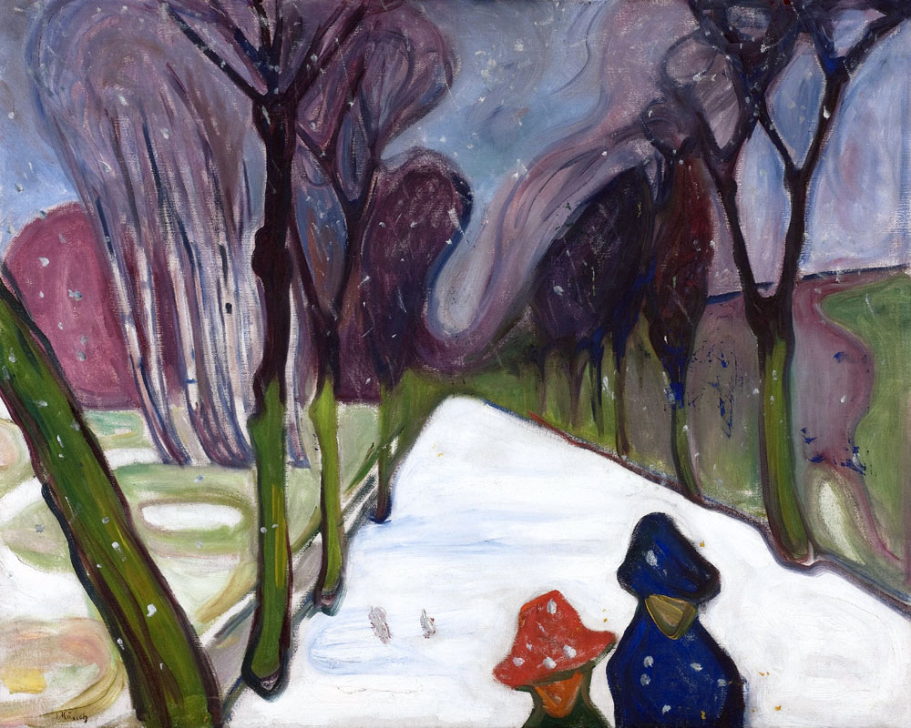 Avenida en una tormenta de nieve de Edvard Munch