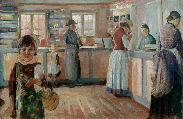 In the Village Shop in Vrengen de Edvard Munch