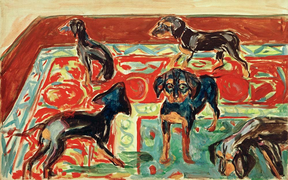 Five Puppies on the Carpet de Edvard Munch