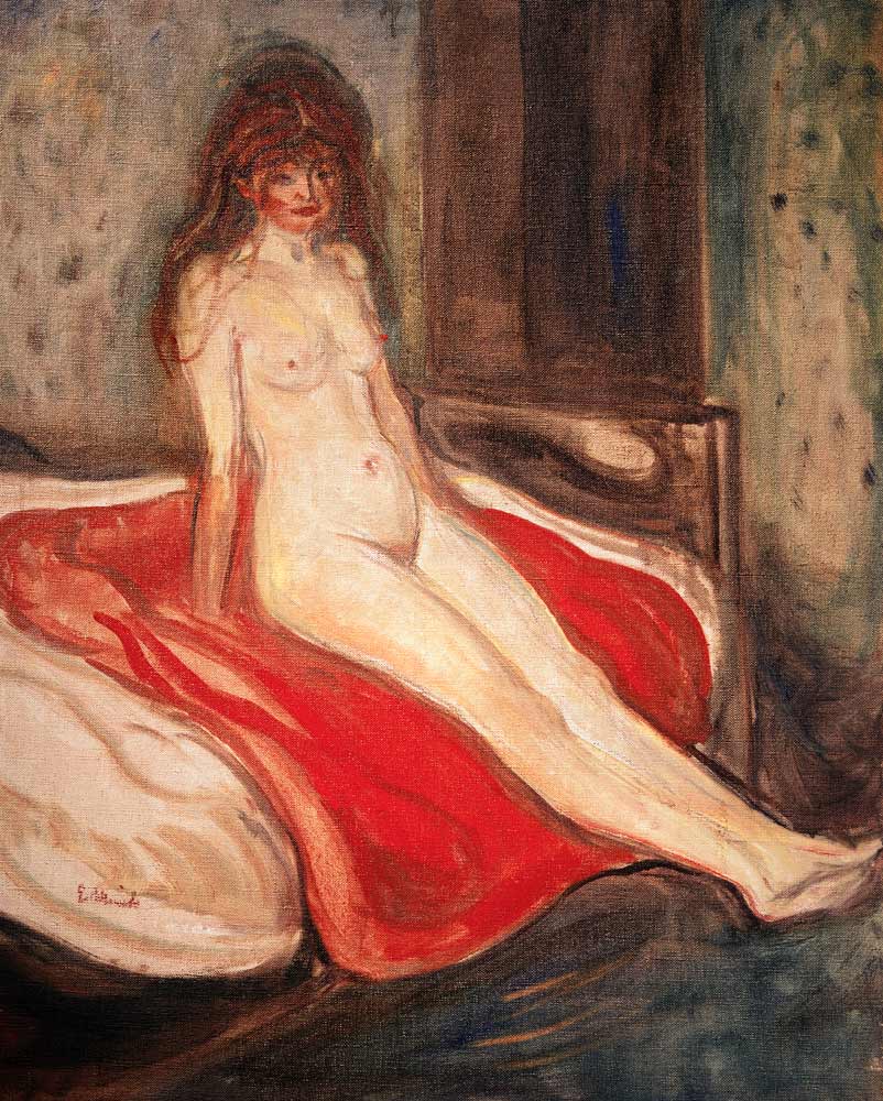 Girl on red cloth de Edvard Munch