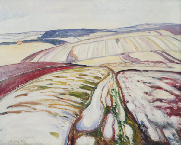 Snowmelt near Elgersburg de Edvard Munch