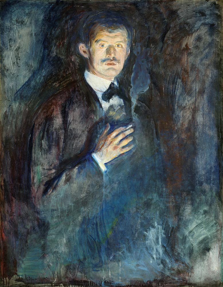 Self portrait with cigarette de Edvard Munch