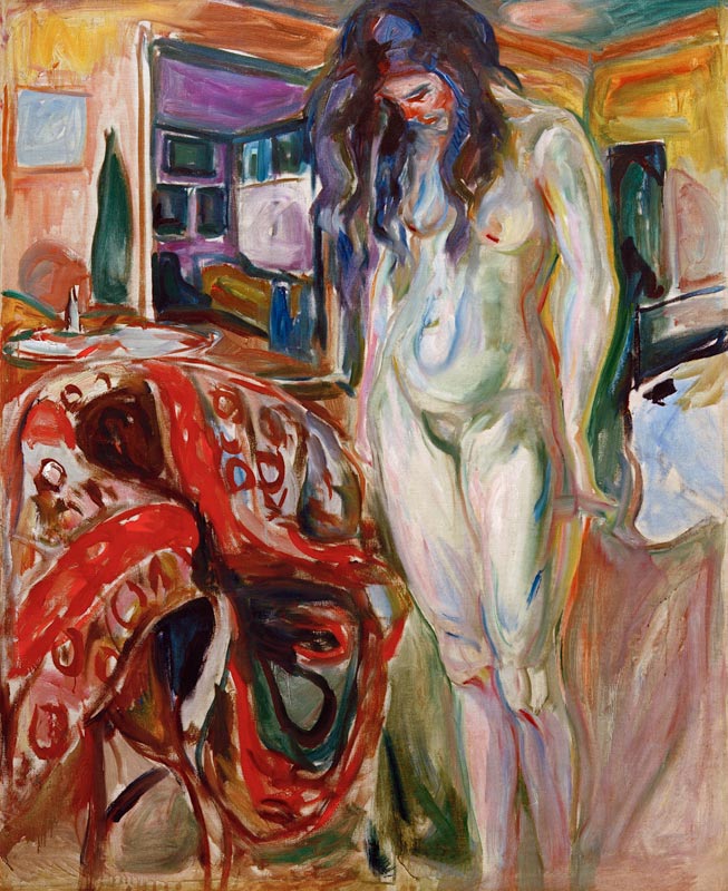 The Artists Model Standing beside the Straw Chair  de Edvard Munch