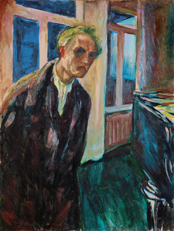 Wanderer by night: self portrait  de Edvard Munch