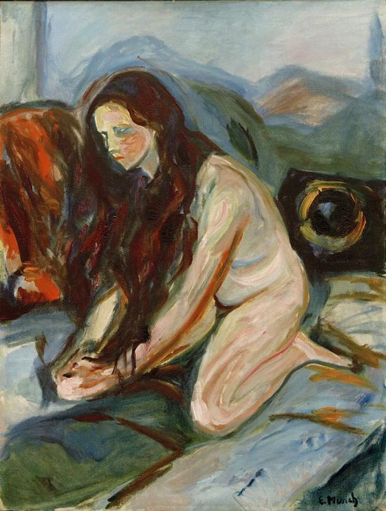 Nude kneeling de Edvard Munch