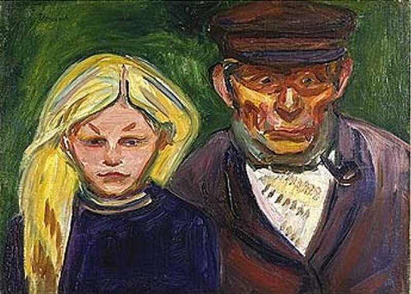 Alter Fischer mit Tochter. de Edvard Munch