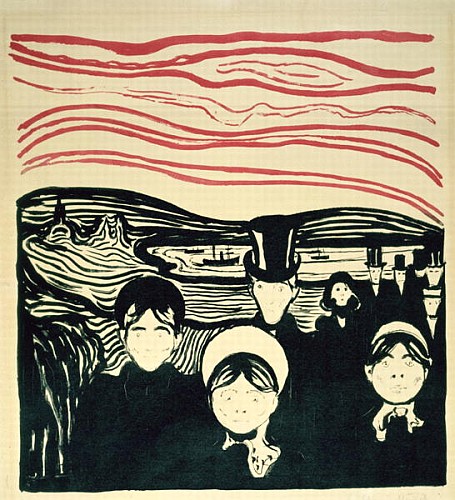 Angstgefuhl - Anxiety  de Edvard Munch