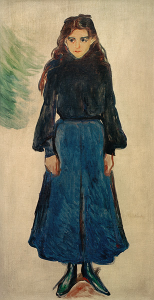 Das traurige Mädchen (Das blaue Mädchen) de Edvard Munch
