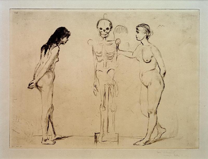 The Women and the Skeleton de Edvard Munch
