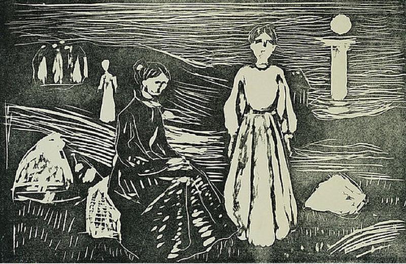 Frauen am Meeresstrand in der Sommernacht de Edvard Munch