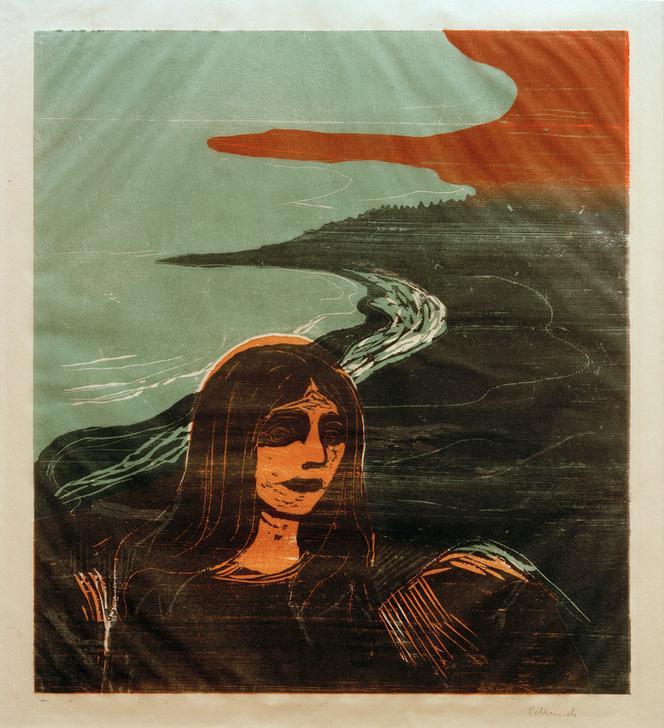 Female Head, On the Beach de Edvard Munch